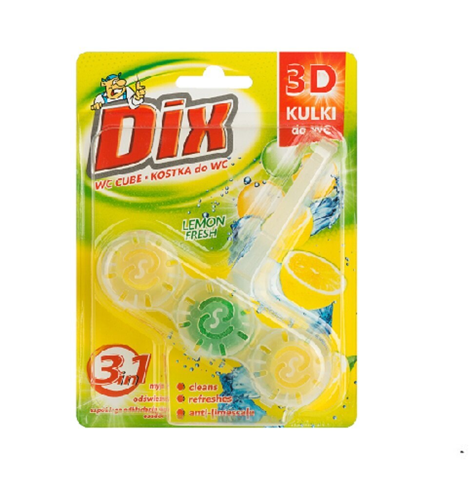 WC-poti värskendaja Dix 3D Lemon Fresh, 40g цена и информация | Puhastusvahendid | kaup24.ee