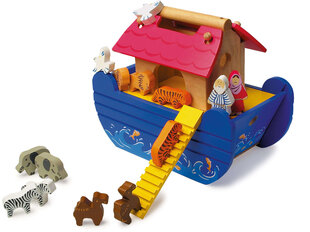Puidust Noa laegas + loomad hind ja info | Poiste mänguasjad | kaup24.ee