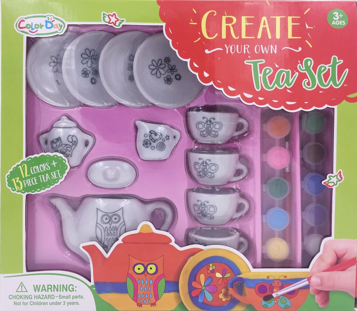Laste maalitud keraamiline teekomplekt цена и информация | Tüdrukute mänguasjad | kaup24.ee