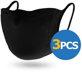 FHC многоразовая маска для лица 3 шт., черная цена и информация | Аптечки | kaup24.ee