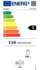 Холодильник Siemens iQ300 KS36VVIEP Отдельностоящий 346 L E Нержавеющая сталь цена и информация | Холодильники | kaup24.ee