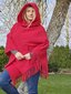 Unisex villane sall - poncho, punane hind ja info | Naiste kampsunid | kaup24.ee