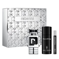 Kosmeetikakomplekt Paco Rabanne Phantom meestele: tualettvesi EDT, 100 ml + deodorant, 150 ml + tualettvesi EDT, 10 ml цена и информация | Мужские духи | kaup24.ee