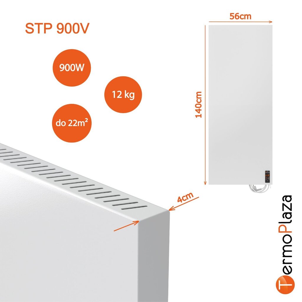 Küttepaneel 56x140 cm TERMOPLAZA STP 900V, valge цена и информация | Küttekehad | kaup24.ee