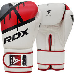 Боксерские перчатки RDX Pro 10 унций, белые/красные цена и информация | Боевые искусства | kaup24.ee