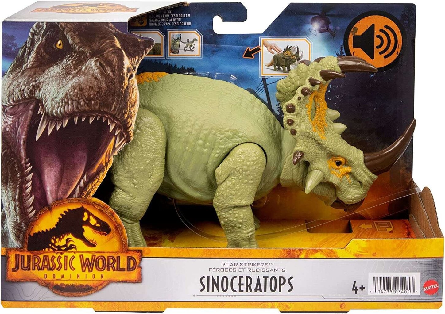 Dinosaurus Sinoceratops Jurassic World Wild Roar hind ja info | Poiste mänguasjad | kaup24.ee