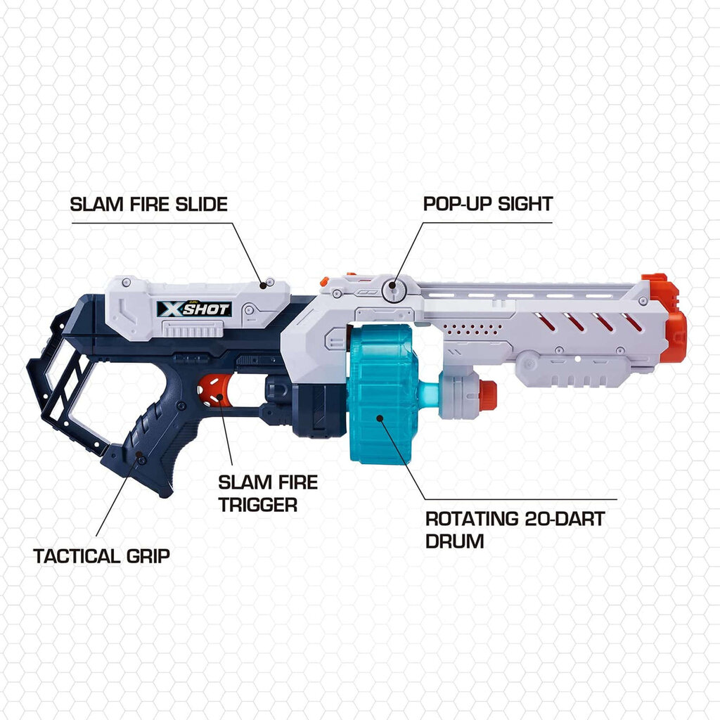 Püstol X-shot Slam Fire Zuru Turbo Fire ja 48 noolt hind ja info | Poiste mänguasjad | kaup24.ee