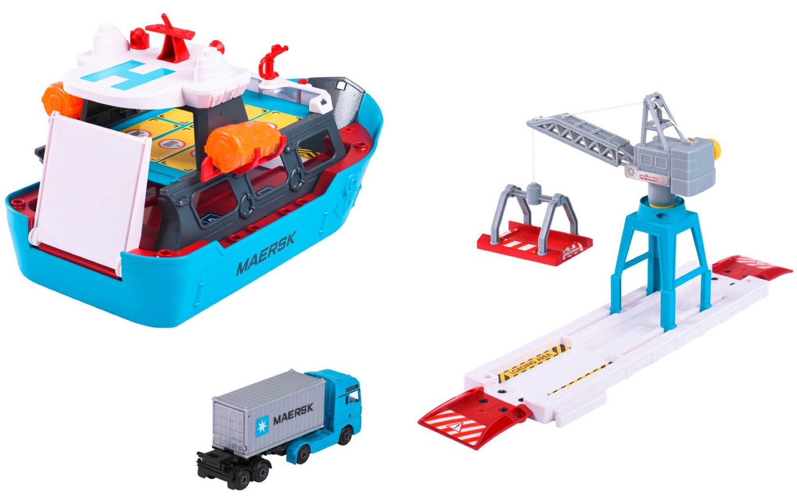 Logistikasadama komplekt koos kaubalaevaga Maersk Konteinerilaev hind ja info | Poiste mänguasjad | kaup24.ee