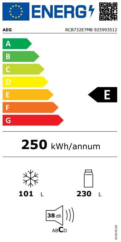 Aeg RCB732E7MB цена и информация | Külmkapid | kaup24.ee