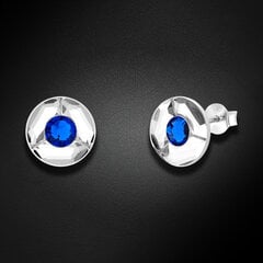 Серебряные серьги "Астра (Capri Blue)" с кристаллами Сваровски™ DS02A654 цена и информация | Серьги | kaup24.ee