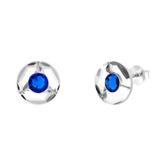 Серебряные серьги "Астра (Capri Blue)" с кристаллами Сваровски™ DS02A654 цена и информация | Серьги | kaup24.ee