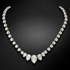 Naiste kaelakee Diamond Sky „Leonora (White Opal)“ koos Swarovski kristallidega DS00N119 hind ja info | Kaelakeed | kaup24.ee