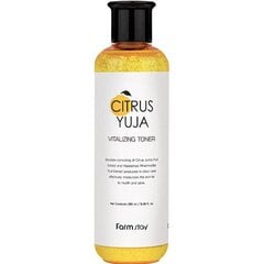 Tsitrusviljade ekstraktiga näotoonik Юдзу FarmStay Citrus Yuja Vitalizing Toner, 280ml hind ja info | Näopuhastusvahendid | kaup24.ee