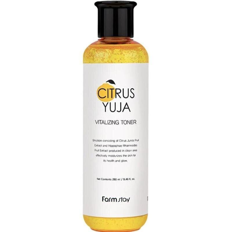 Tsitrusviljade ekstraktiga näotoonik Юдзу FarmStay Citrus Yuja Vitalizing Toner, 280ml цена и информация | Näopuhastusvahendid | kaup24.ee