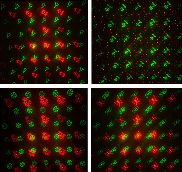Niiskuskindel laserprojektor 12 projektsioonimustrit, IP65, 5W, punane + roheline цена и информация | Aia- ja õuevalgustid | kaup24.ee