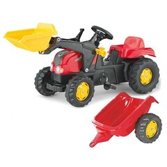 Pedaaltraktor koos haagise ja laadijaga, Rolly Toys, punane hind ja info | Imikute mänguasjad | kaup24.ee