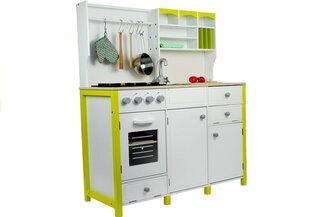 Детская деревянная мини-кухня, белая и зеленая цена и информация | Игрушки для девочек | kaup24.ee