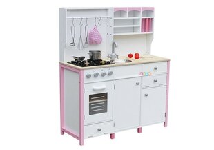 Puidust kööginurk lastele, valge ja roosa цена и информация | Игрушки для девочек | kaup24.ee