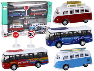 Retro bussid hõõrdeajamiga 4 tk. цена и информация | Игрушки для мальчиков | kaup24.ee