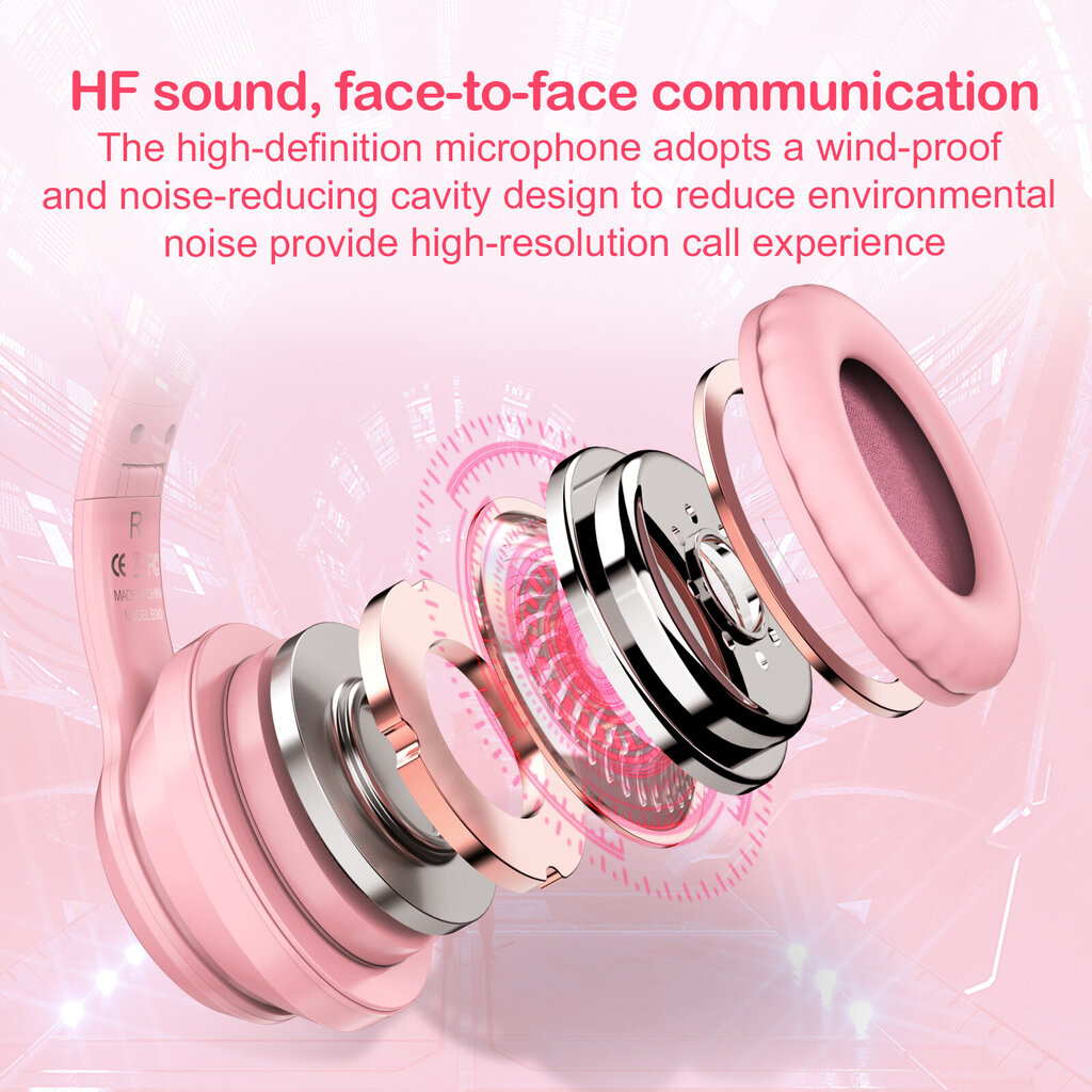 Juhtmevabad kõrvaklapid onikuma b90 roosa цена и информация | Kõrvaklapid | kaup24.ee
