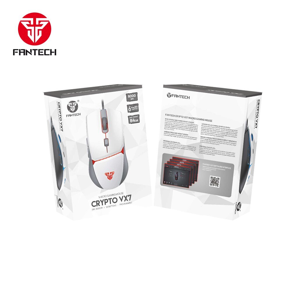 Fantech vx7 crypto traadiga hiir valge hind ja info | Hiired | kaup24.ee