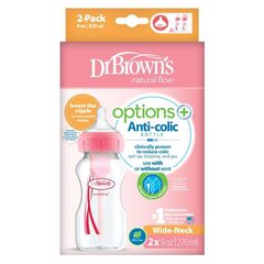 Бутылочка для кормления Dr. Brown's Options+ WB92601, 0+ месяцев, 270 мл, 2 шт. цена и информация | Бутылочки и аксессуары | kaup24.ee