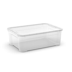 Коробка с крышкой T Box L 32L 39x55,5x19 см прозрачная цена и информация | Ящики для вещей | kaup24.ee