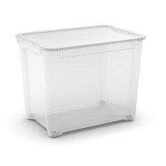 Коробка с крышкой T Box XXL 70L 39x55,5x42,5 см прозрачная цена и информация | Ящики для вещей | kaup24.ee