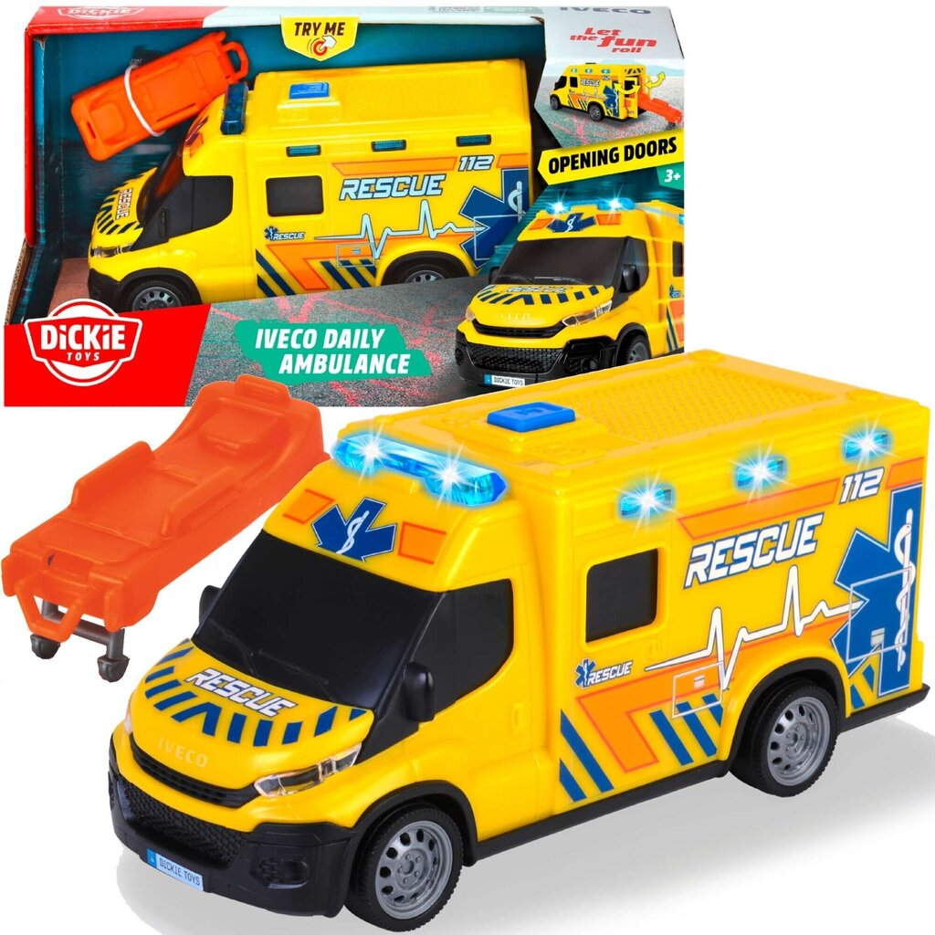Päästeauto interaktiivne kiirabi + lisaseadmed Valgus Heli hind ja info | Poiste mänguasjad | kaup24.ee