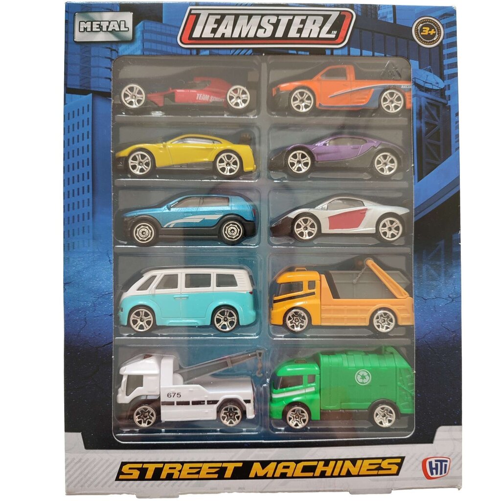 Metallist autod Teamsterz, 10 tk цена и информация | Poiste mänguasjad | kaup24.ee