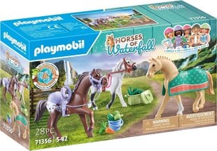 71356 Playmobil® Horses of Waterfall 3 hobust koos tarvikutega hind ja info | Klotsid ja konstruktorid | kaup24.ee