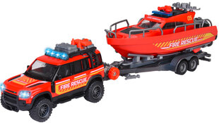 Komplekt Interaktiivne hädaolukorra sõidukite Land Rover koos tuletõrjepaadi valguse heliga цена и информация | Игрушки для мальчиков | kaup24.ee