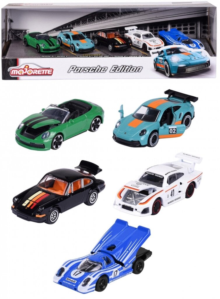 Komplekt 5 Porsche metallist auto цена и информация | Poiste mänguasjad | kaup24.ee