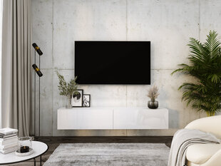 Висящий шкаф под телевизор Мэтт, белый/глянцевый, 170 см цена и информация | Тумбы под телевизор | kaup24.ee
