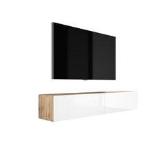 Висящий шкаф под телевизор Wotan Oak/Gloss White, 170 см цена и информация | Тумбы под телевизор | kaup24.ee