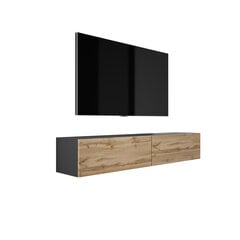 TV -kaapin roikkuva 170 CM Matt Black/Wotan tamm цена и информация | Тумбы под телевизор | kaup24.ee