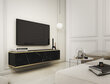 Rippuv telekapp 135 cm, must/must marmor hind ja info | TV alused | kaup24.ee