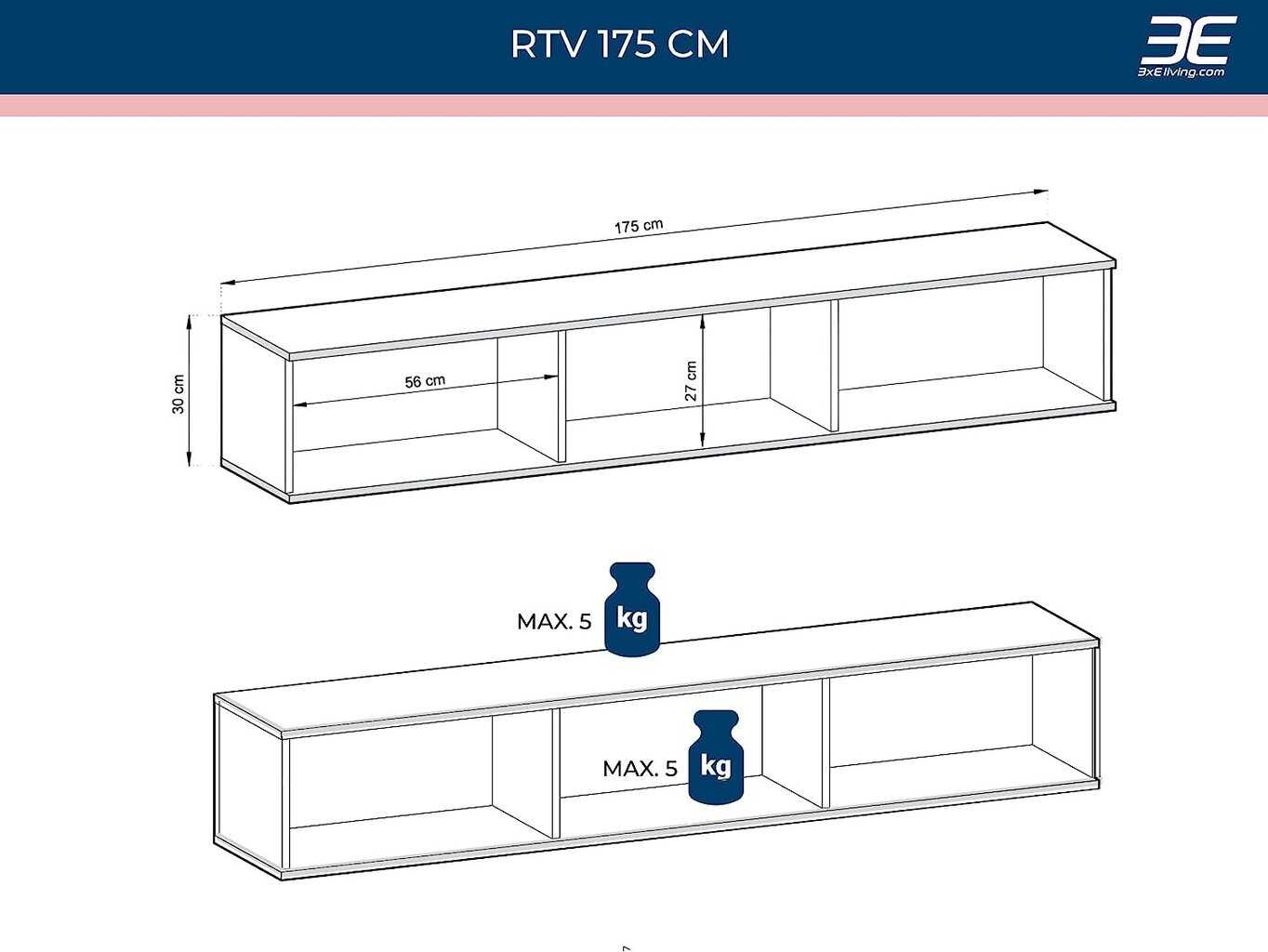 Rippuv telekapp 175 cm, valge цена и информация | TV alused | kaup24.ee