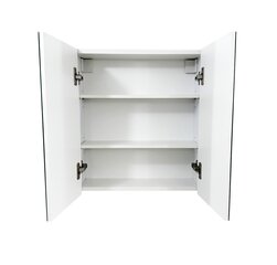 Подвесной шкафчик с зеркалом для ванной BL-555, белый цена и информация | Шкафчики для ванной | kaup24.ee