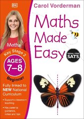 Maths Made Easy: Beginner, Ages 7-8 (Key Stage 2): Supports the National Curriculum, Maths Exercise Book hind ja info | Noortekirjandus | kaup24.ee