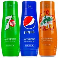 3x Sodastream siirup Pepsi, Mirnda, 7UP цена и информация | Аппараты для газирования воды | kaup24.ee