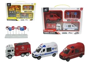 Linnasõidukite komplekt, liiklusmärkidega hind ja info | Poiste mänguasjad | kaup24.ee