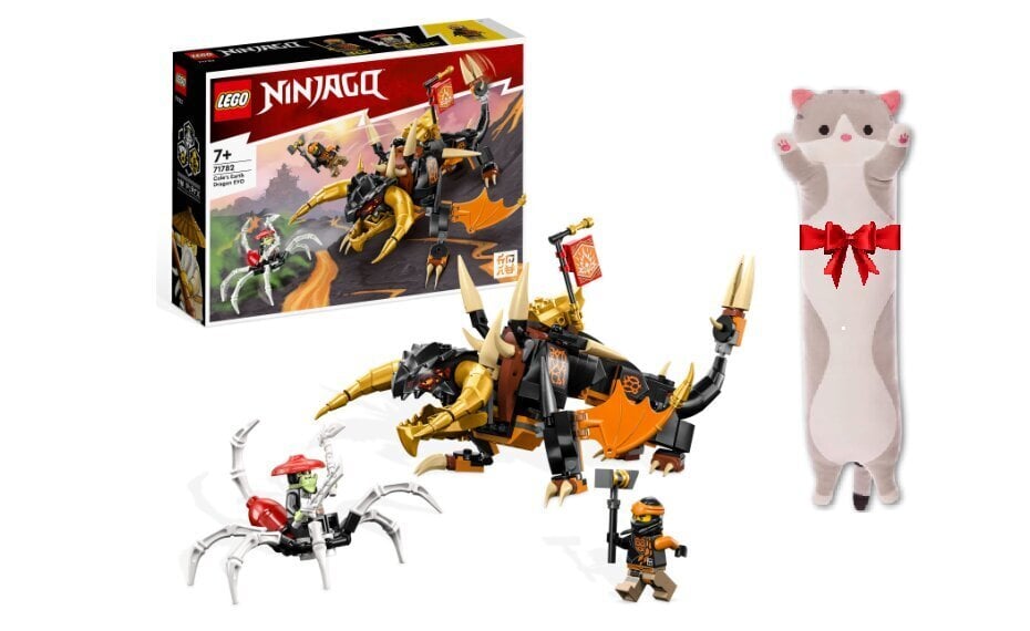 71782 LEGO® Ninjago Cole Earth Dragon EVO, 285 d. ja kingipadi Kass, 50 cm hind ja info | Klotsid ja konstruktorid | kaup24.ee