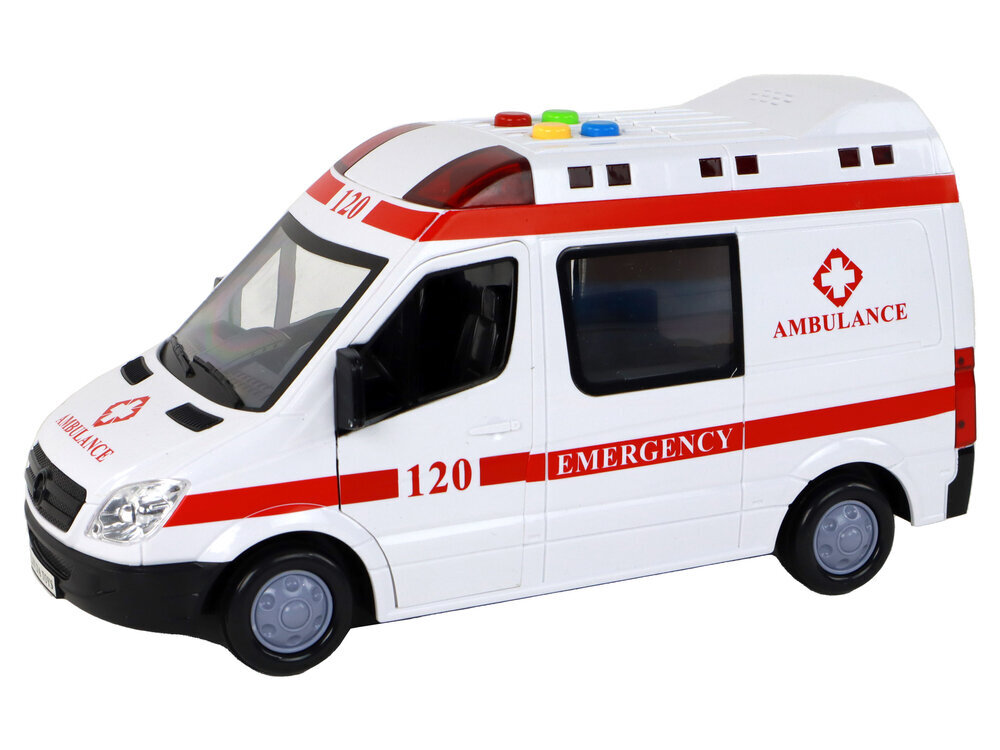 Kiirabi valgus- ja heliefektidega, valge цена и информация | Poiste mänguasjad | kaup24.ee