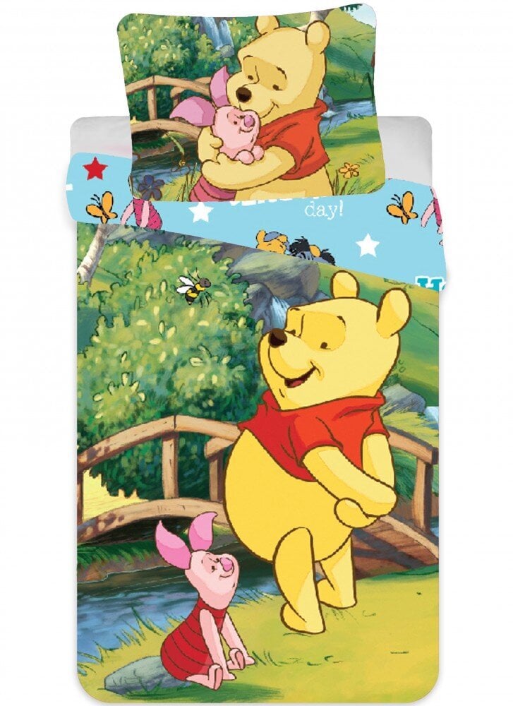 Disney Winnie the Pooh Laste voodipesukomplekt 90x140 cm, 40x55 cm цена и информация | Beebide ja laste voodipesu | kaup24.ee