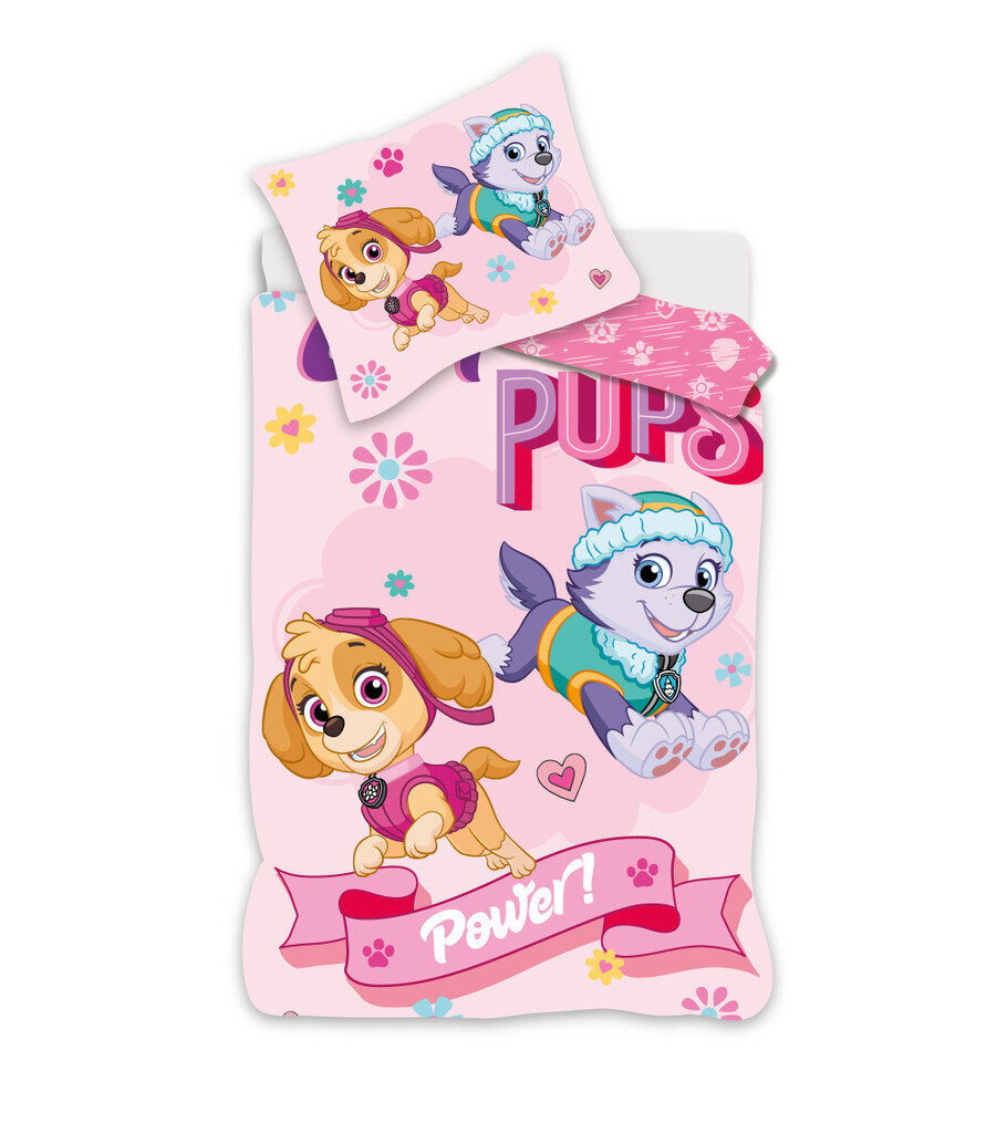 Paw Patrol Pup Power Laste voodipesukomplekt 100x135 cm, 40x60 cm hind ja info | Beebide ja laste voodipesu | kaup24.ee