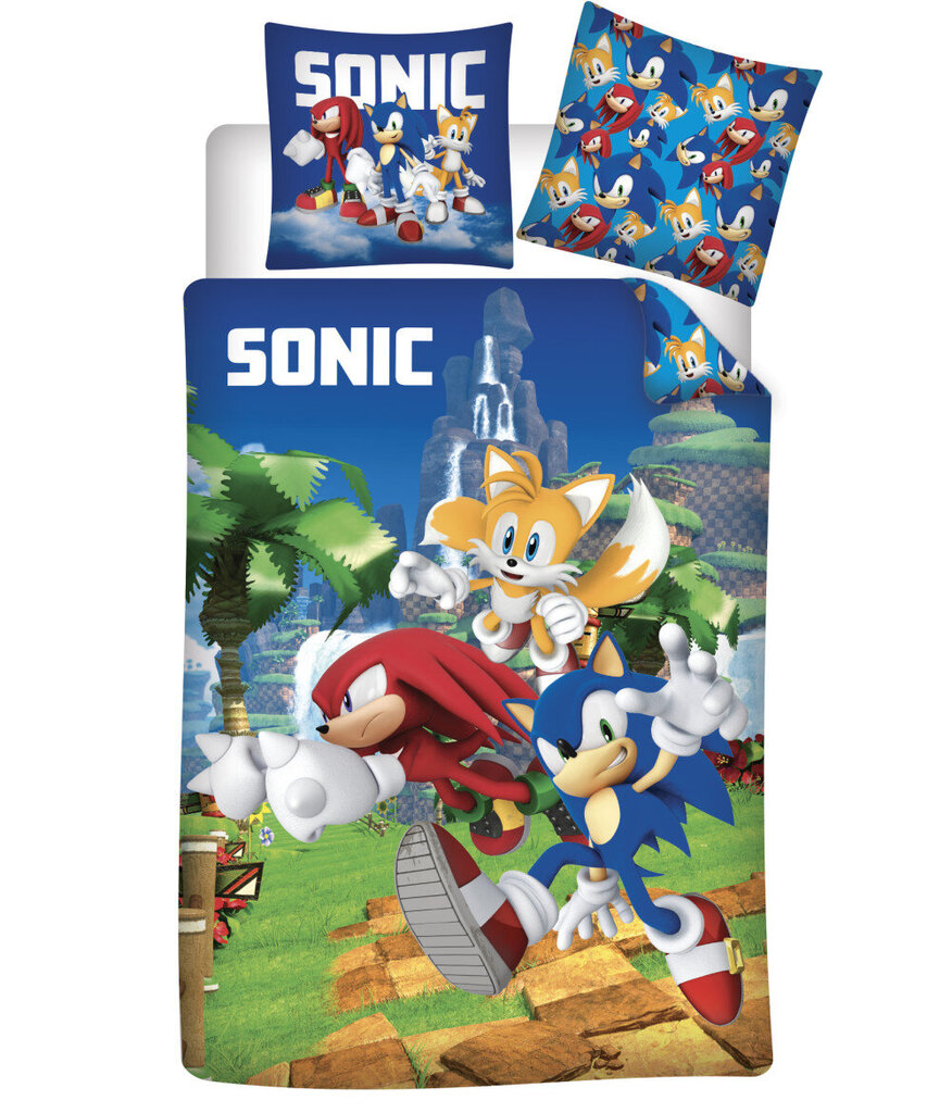 Sonic the Hedgehog Laste voodipesukomplekt 100x135 cm, 40x60 cm hind ja info | Beebide ja laste voodipesu | kaup24.ee