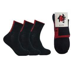 Sokid Samurai Bisoks 15055 must, 3 paari hind ja info | Meeste sokid | kaup24.ee