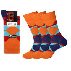 Мужские классические носки Bisoks, 12261 оранжевые, 3 пары цена и информация | Meeste sokid | kaup24.ee