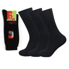 Мужские классические носки без резинки Bisoks 12321 чёрные, 3 пары цена и информация | Мужские носки | kaup24.ee